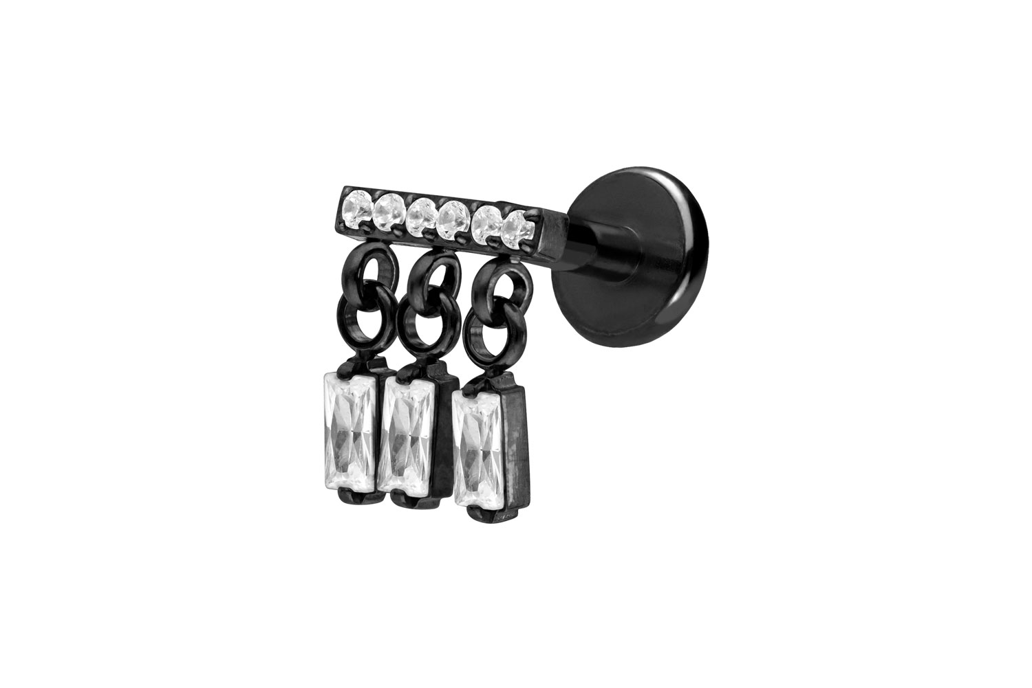 Titan Labret Piercing mit Push Fit WINDSPIEL